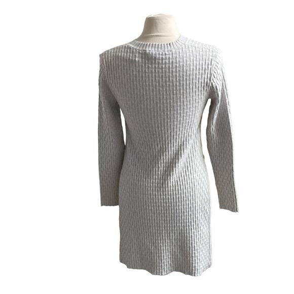 FRENCH CONNECTION Sweater Womens Sz Medium Grey Knit Textured Tunic Boho Chic - Picture 5 of 7